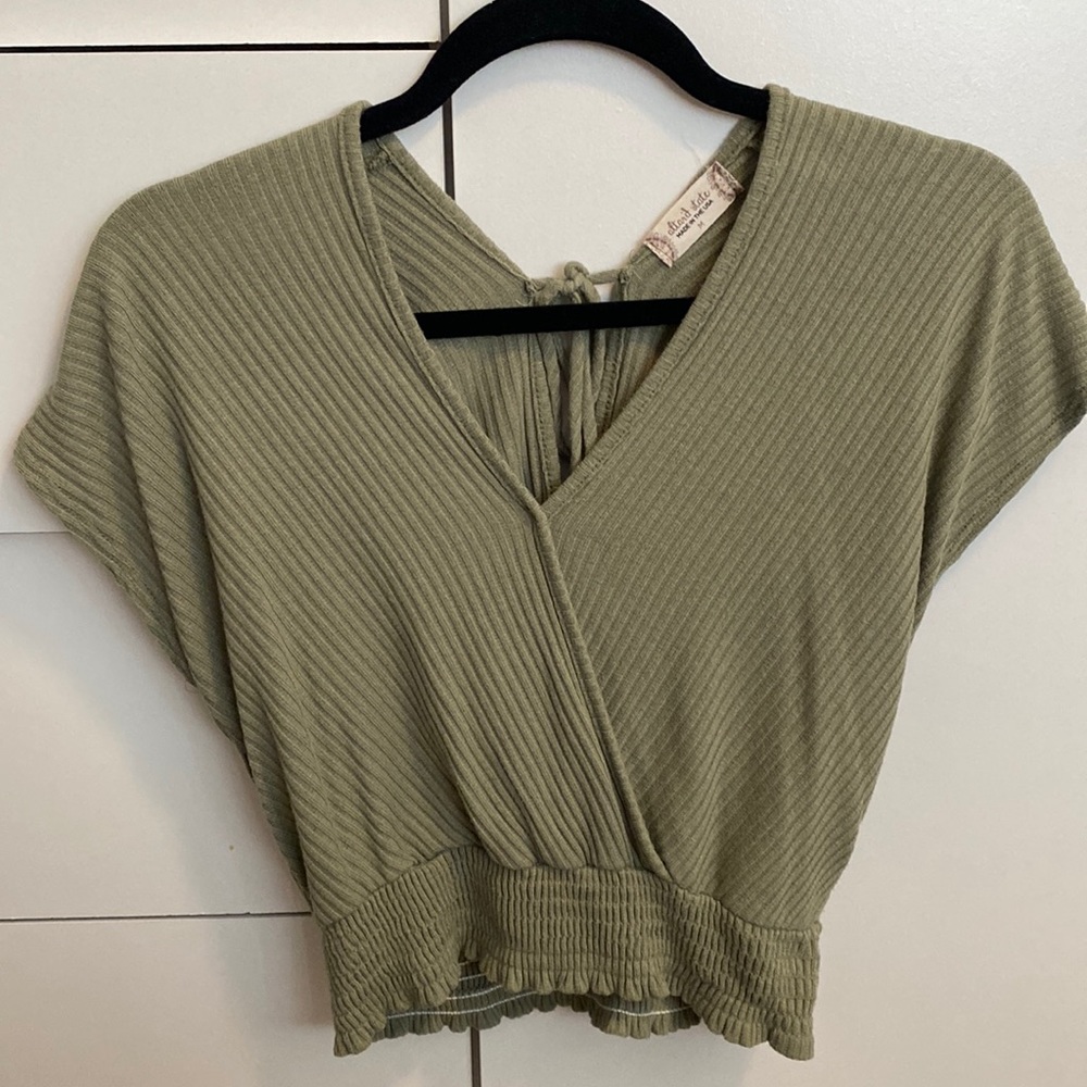 altar’d state Olive Green Crop sweater